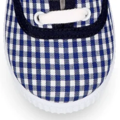 Bamba niños en lona VICHY con cordones.
