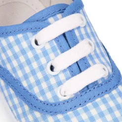 Bamba niños en lona VICHY con cordones.