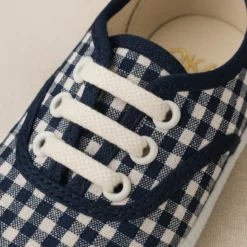 Bamba niños en lona VICHY con cordones.