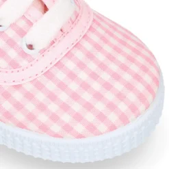 Bamba niños en lona VICHY con cordones.