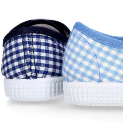 Bamba niños en lona VICHY con cordones.
