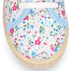 Bamba niños tipo Alpargata con cordones en lona con FLORES.