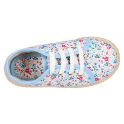 Bamba niños tipo Alpargata con cordones en lona con FLORES.