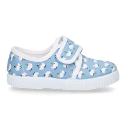 Bamba sin cordones en lona con estampado POLLITOS.