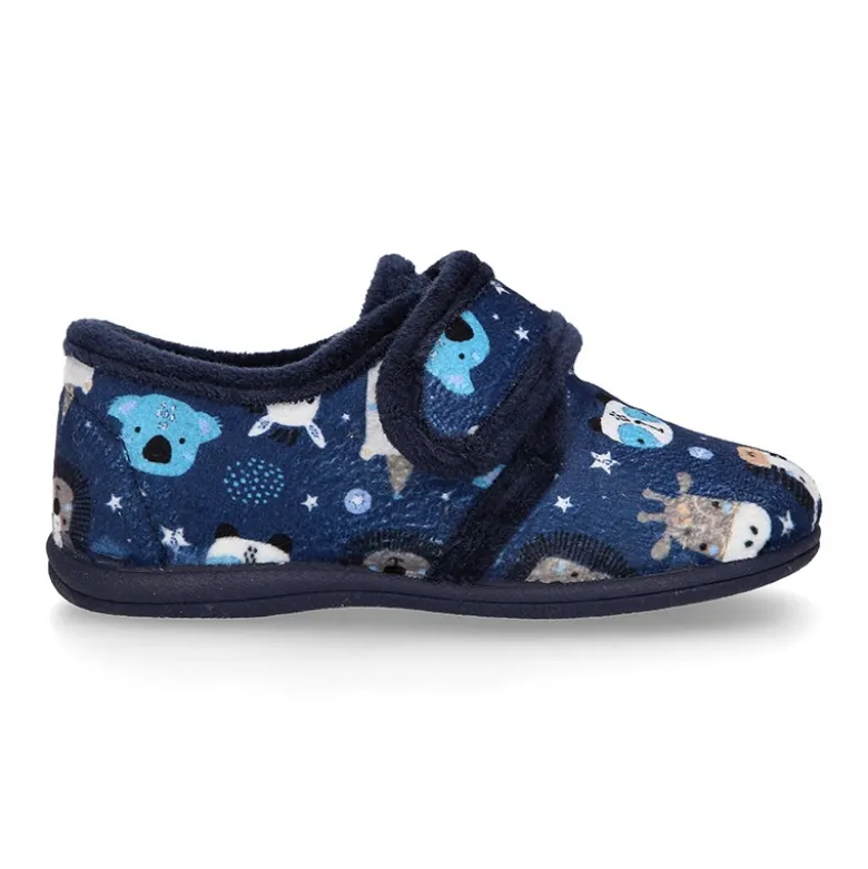 Blucher casa niños sin cordones en lana con ANIMALES.