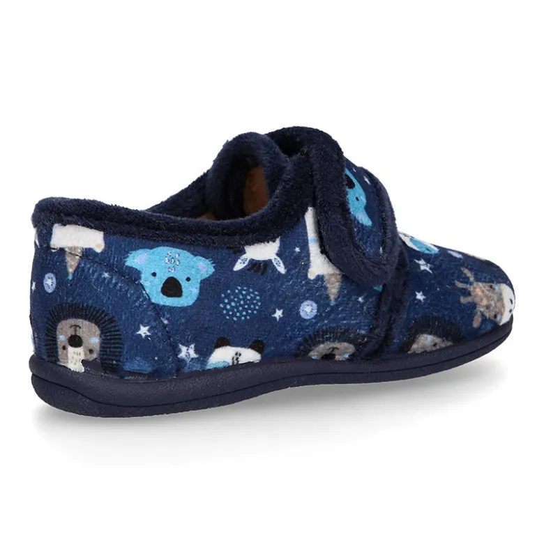 Blucher casa niños sin cordones en lana con ANIMALES.