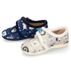 Blucher casa niños sin cordones en lana con ANIMALES.
