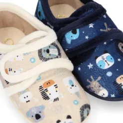 Blucher casa niños sin cordones en lana con ANIMALES.