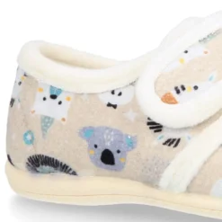Blucher casa niños sin cordones en lana con ANIMALES.
