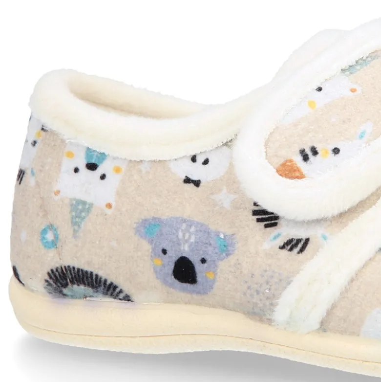 Blucher casa niños sin cordones en lana con ANIMALES.