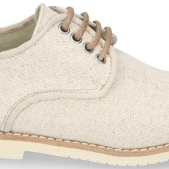 Blucher de niño ceremonia en lino natural en colores de moda.