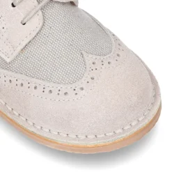 Blucher niño ceremonia combinado lona con serraje.