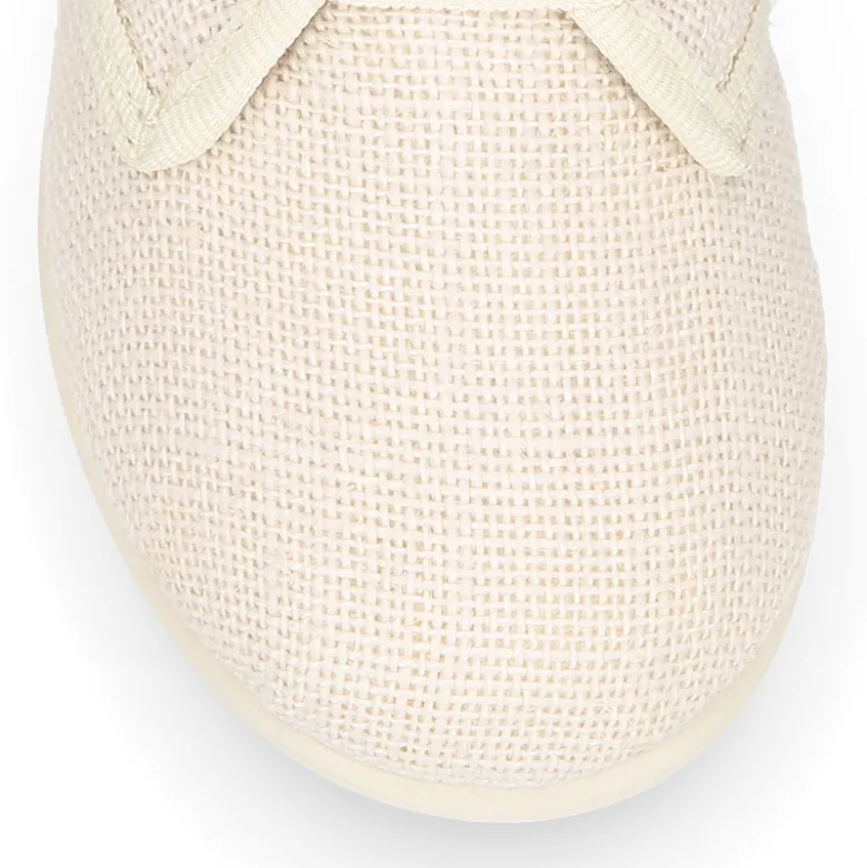 Blucher niño ceremonia en lona lino en color beige.
