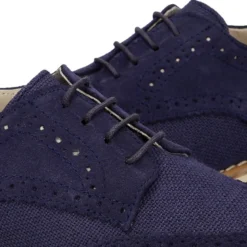 Blucher niño CEREMONIA en piel serraje combinado con lino.