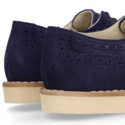 Blucher niño CEREMONIA en piel serraje combinado con lino.