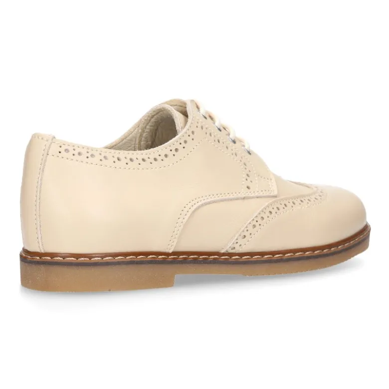 Blucher niño CEREMONIA en piel napa beige.
