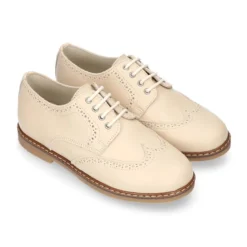 Blucher niño CEREMONIA en piel napa beige.