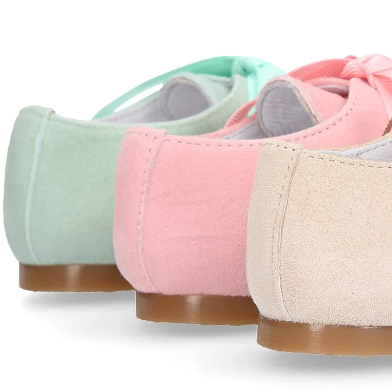 Blucher niño clásico con lazos en piel ante en colores de MODA.