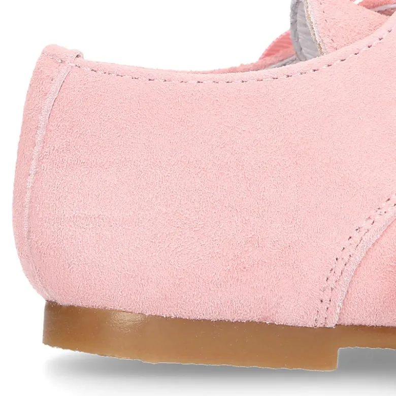 Blucher niño clásico con lazos en piel ante en colores de MODA.