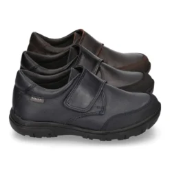 Blucher niño colegial con cierre adherente y puntera reforzada en piel PREMIUM.