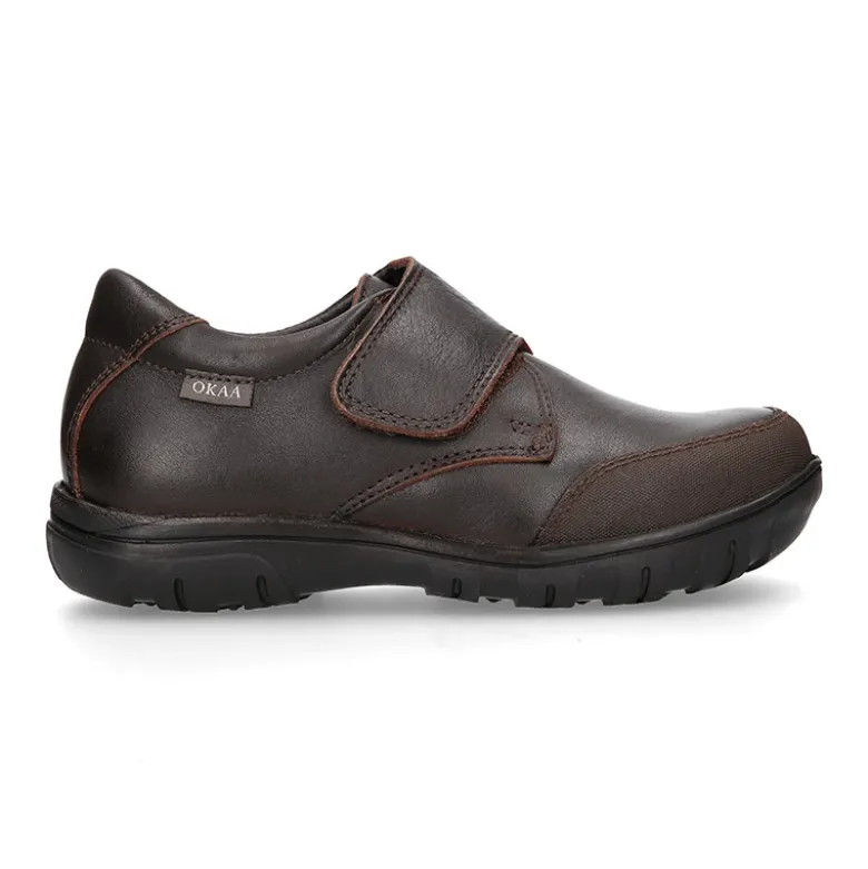 Blucher niño colegial con cierre adherente y puntera reforzada en piel PREMIUM.