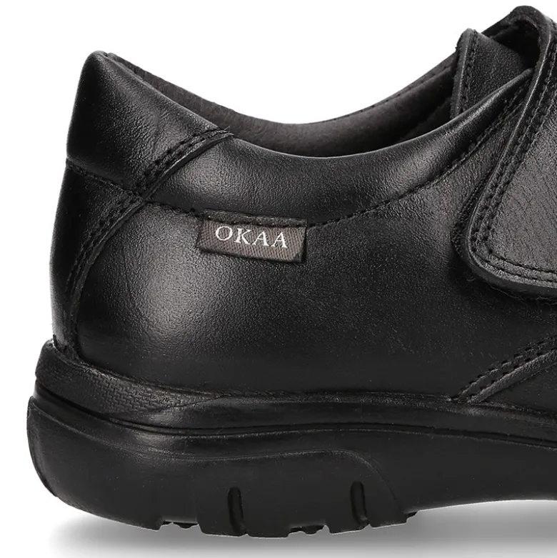 Blucher niño colegial con cierre adherente y puntera reforzada en piel PREMIUM.