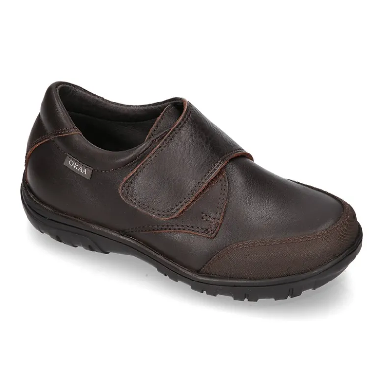 Blucher niño colegial con cierre adherente y puntera reforzada en piel PREMIUM.