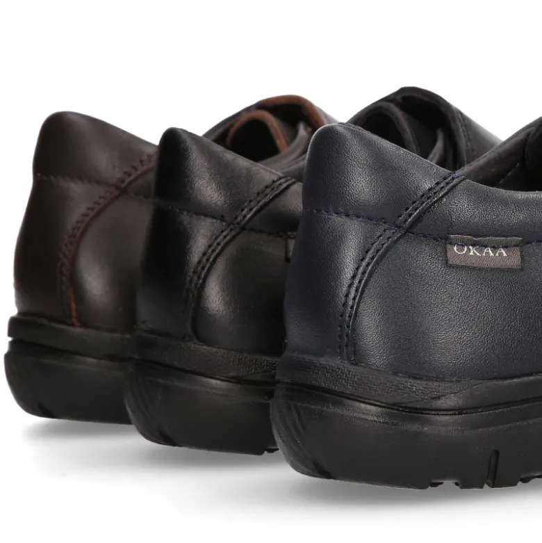 Blucher niño colegial con cierre adherente y puntera reforzada en piel PREMIUM.
