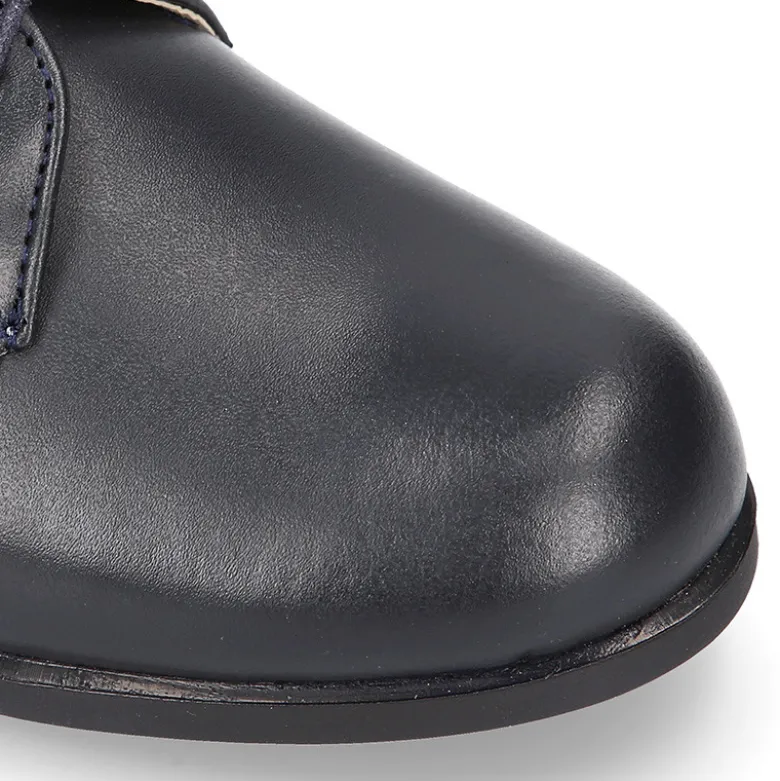 Blucher niño colegial en piel napa azul marino.