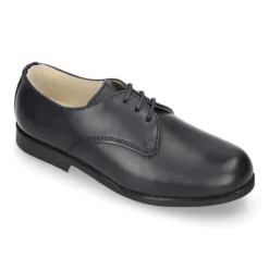 Blucher niño colegial en piel napa azul marino.