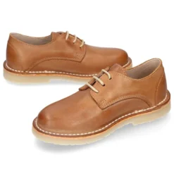 Blucher niño cordones en piel CUERO.