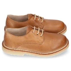 Blucher niño cordones en piel CUERO.