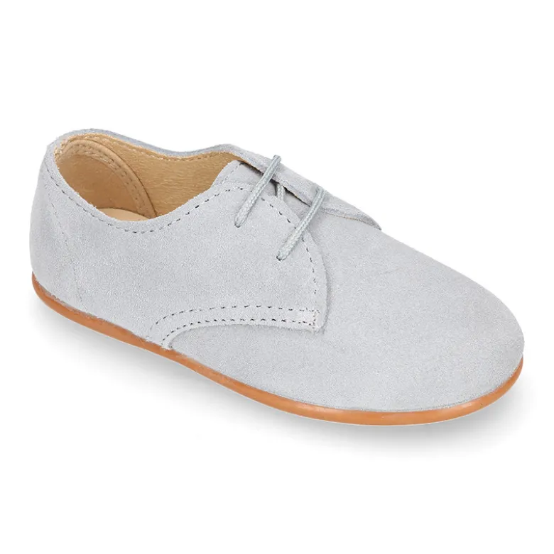 Blucher Niños ceremonia en piel serraje en colores pastel.