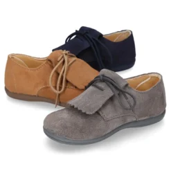 Blucher Niños con cordones y FLECOS en piel Serraje.
