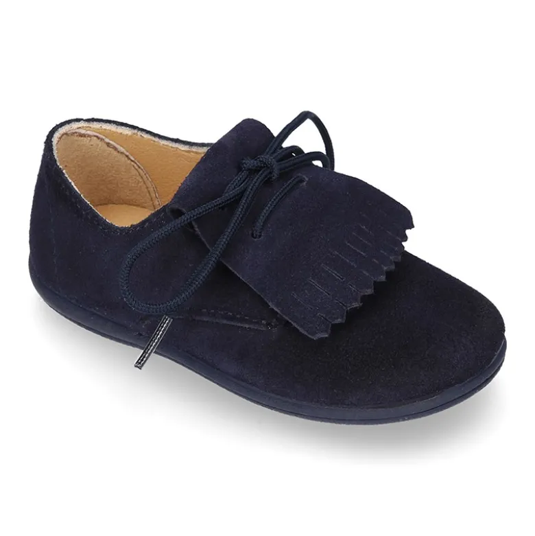 Blucher Niños con cordones y FLECOS en piel Serraje.