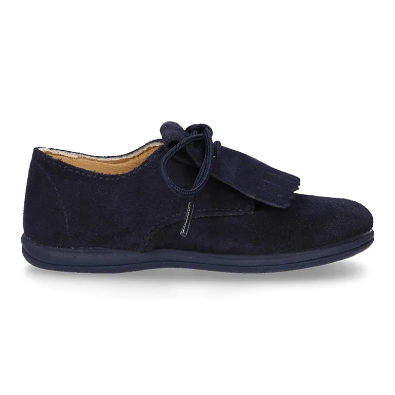 Blucher Niños con cordones y FLECOS en piel Serraje.