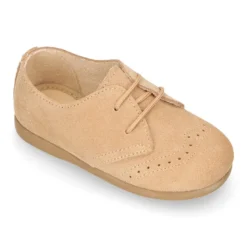 Blucher niños con cordones y picados en piel Serraje.