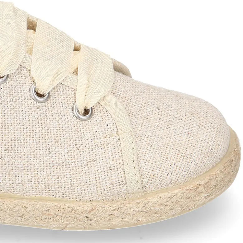 Blucher niños tipo Alpargata en LINO METALIZADO con lazo.