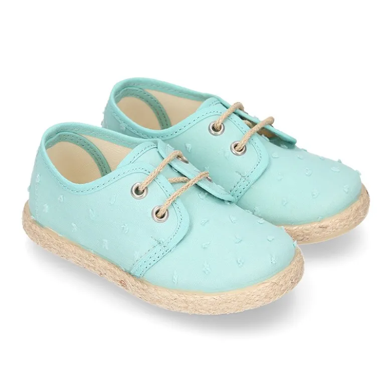 Blucher niño tipo Alpargata en lona algodón PLUMETI.