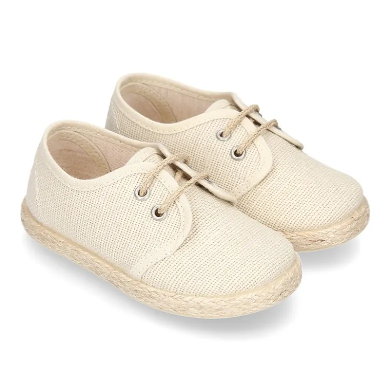 Blucher niño tipo Alpargata en LINO.