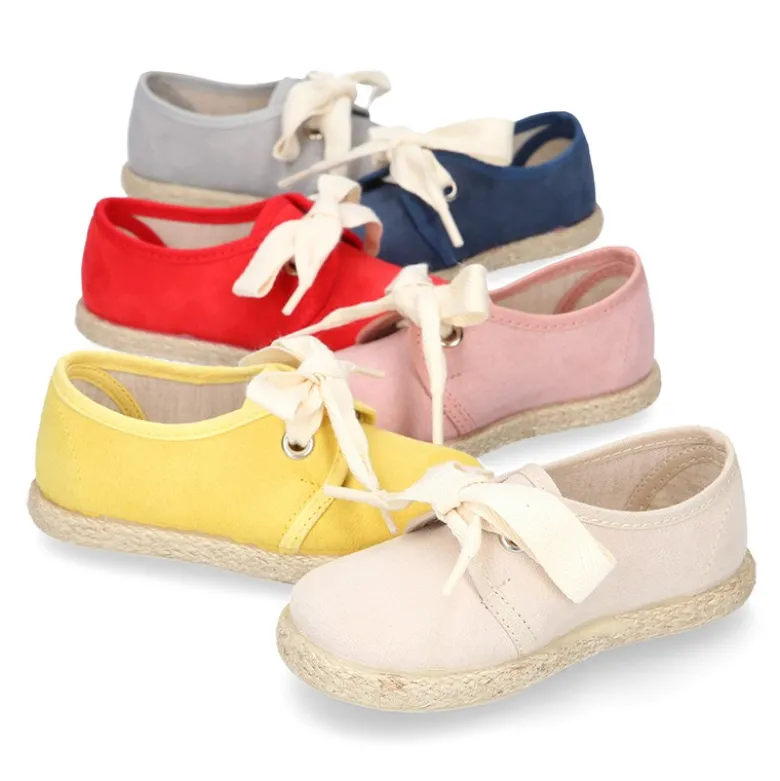 Blucher niño tipo Alpargata en Serratex con lazo.