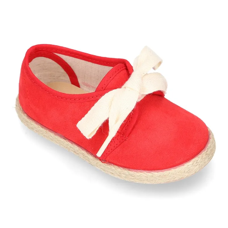 Blucher niño tipo Alpargata en Serratex con lazo.