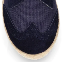 Blucher niño tipo alpargata en LINO combinado con piel SERRAJE con cordones.