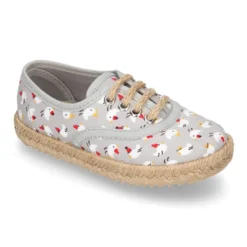 Blucher niño tipo alpargata en lona estampado POLLITOS.