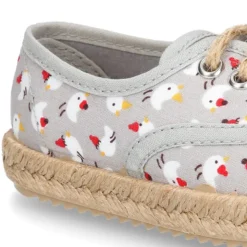 Blucher niño tipo alpargata en lona estampado POLLITOS.
