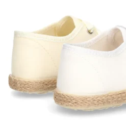 Blucher niño tipo Alpargata lona seda CEREMONIA cordones lazo.