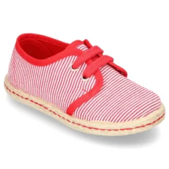 Blucher peques tipo Alpargata lona rayas.