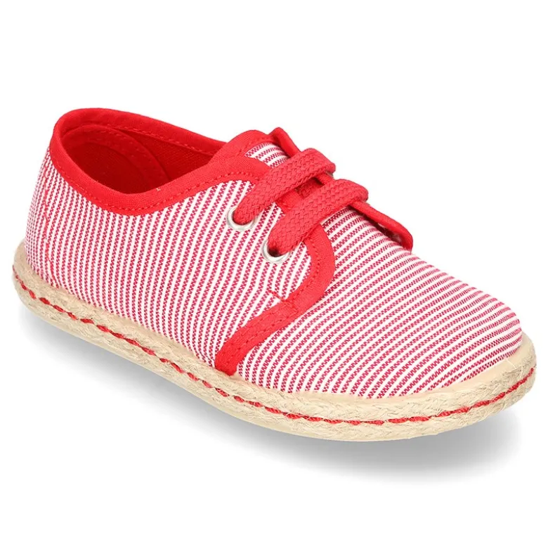Blucher peques tipo Alpargata lona rayas.