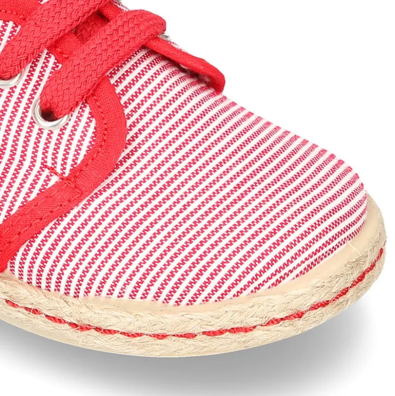 Blucher peques tipo Alpargata lona rayas.