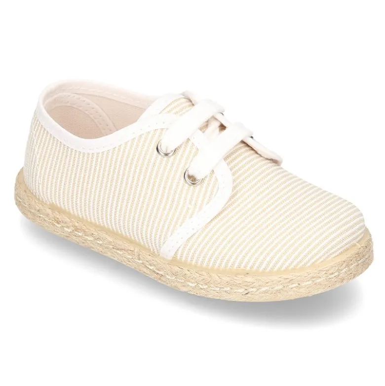 Blucher peques tipo Alpargata lona rayas.